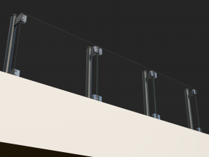 Glass railing 1 3D Model