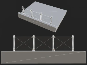Glass railing 1 3D Model