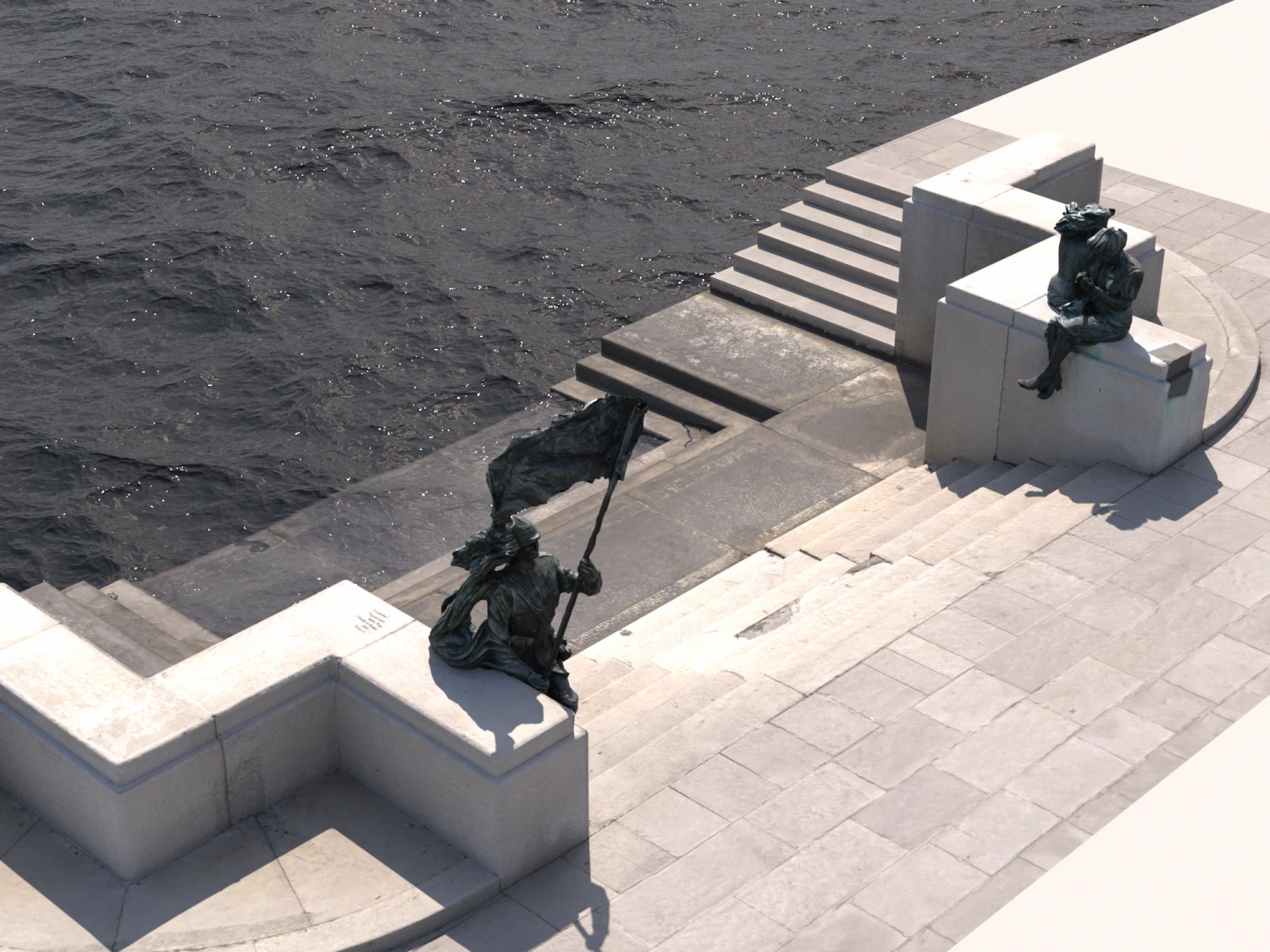 Royal staircase 3D Model .c4d .max .obj .3ds .fbx .stl .blend