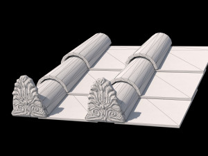 Roman roof tiles 3D Модель