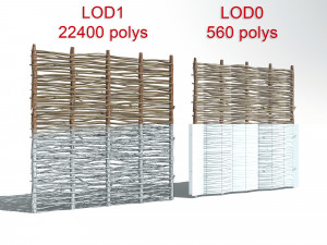Wicker divider 2 LODs 3D Модель