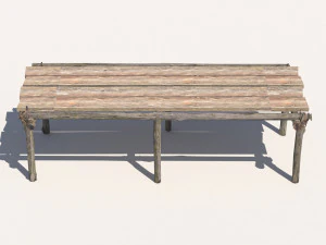 Wooden table 1 3D Model