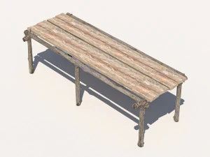Wooden table 1 3D Model