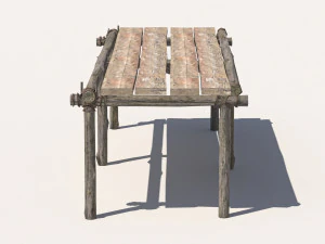 Wooden table 1 3D Model