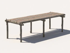 Wooden table 1 3D Model