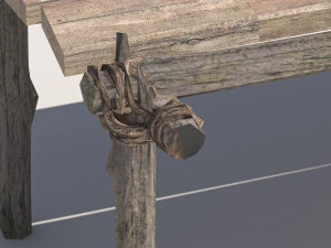 Wooden table 1 3D Model