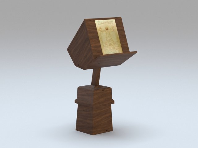 Antique wooden lectern 1 Model 3D .c4d .max .obj .3ds .fbx .stl .blend 