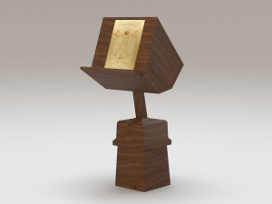Antique wooden lectern 1 Model 3D
