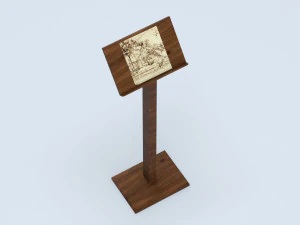 Antique wooden lectern 2 3D Model