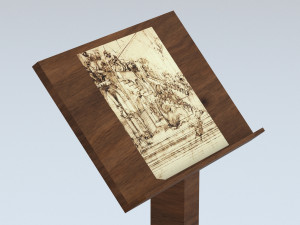Antique wooden lectern 2 Modèle 3D
