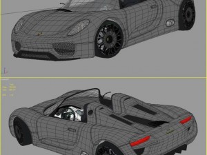 porsche 918 spyder vray Modelo 3D
