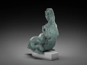 Mermaid aged bronze 3D Model