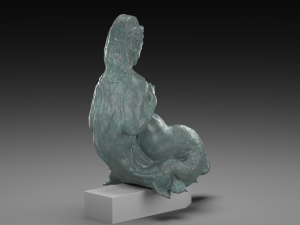 Mermaid aged bronze Modèle 3D