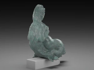 Mermaid aged bronze 3D Model