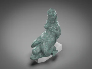 Mermaid aged bronze 3D Model