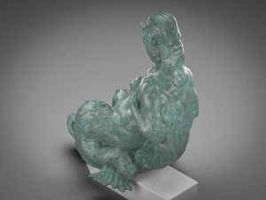 Mermaid aged bronze 3D Model
