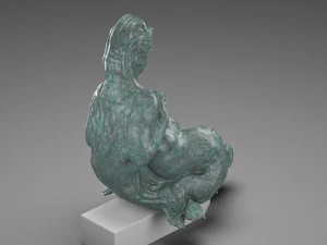 Mermaid aged bronze 3D Model