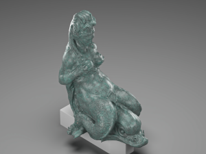 Mermaid aged bronze Modèle 3D