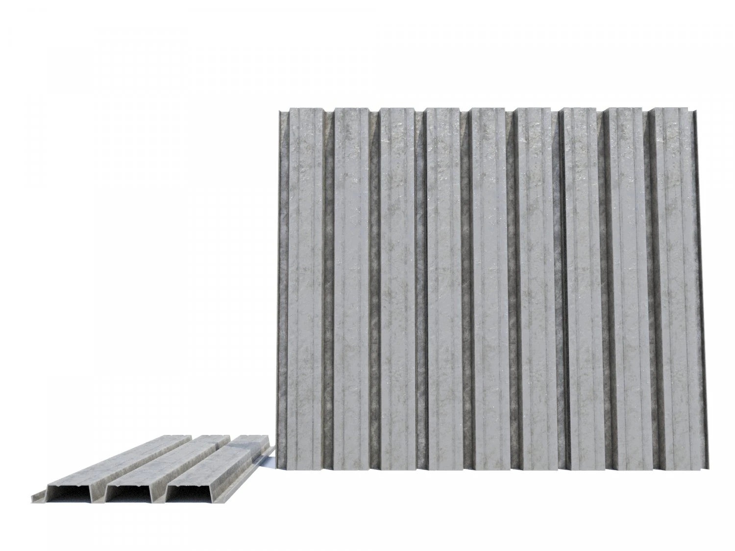 Corrugated galvanized sheets 7 3D Model .c4d .max .obj .3ds .fbx .stl .blend