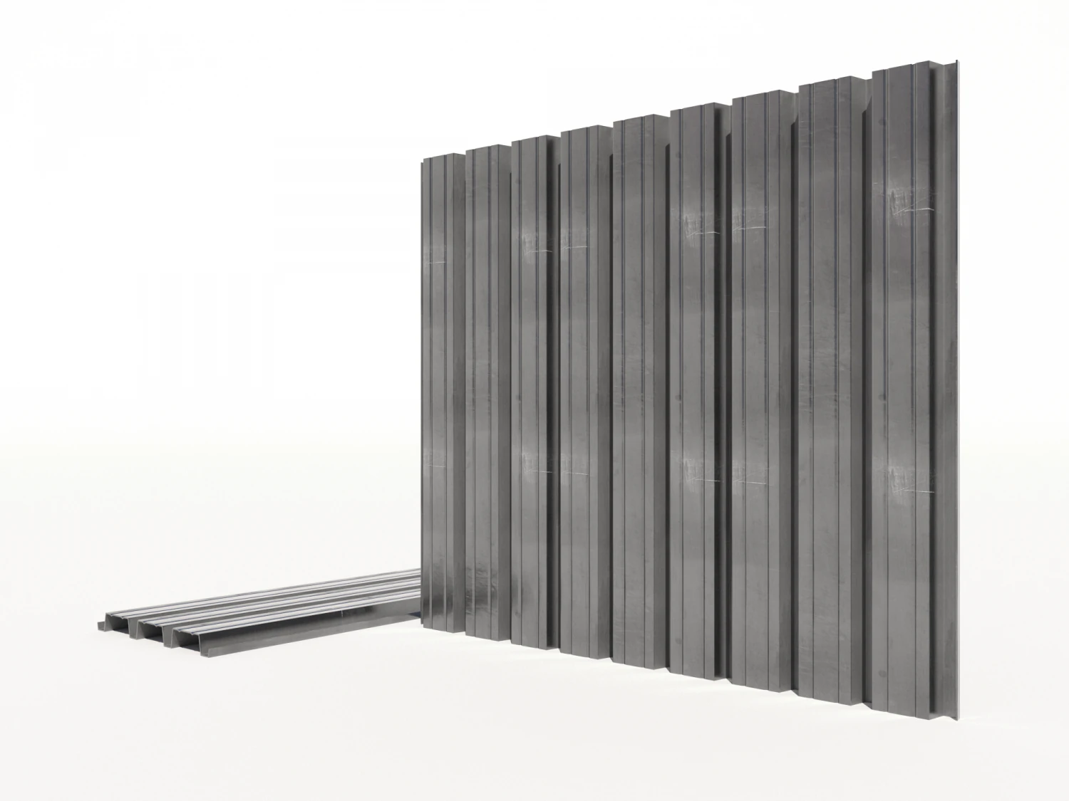 Corrugated galvanized sheets 8 3D Model .c4d .max .obj .3ds .fbx .stl .blend 