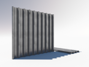 Corrugated galvanized sheets 9 3D Model