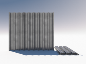 Corrugated galvanized sheets 9 3D Model