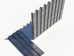 Corrugated galvanized sheets 9 3D Model