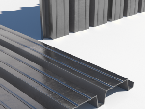 Corrugated galvanized sheets 9 3D Model