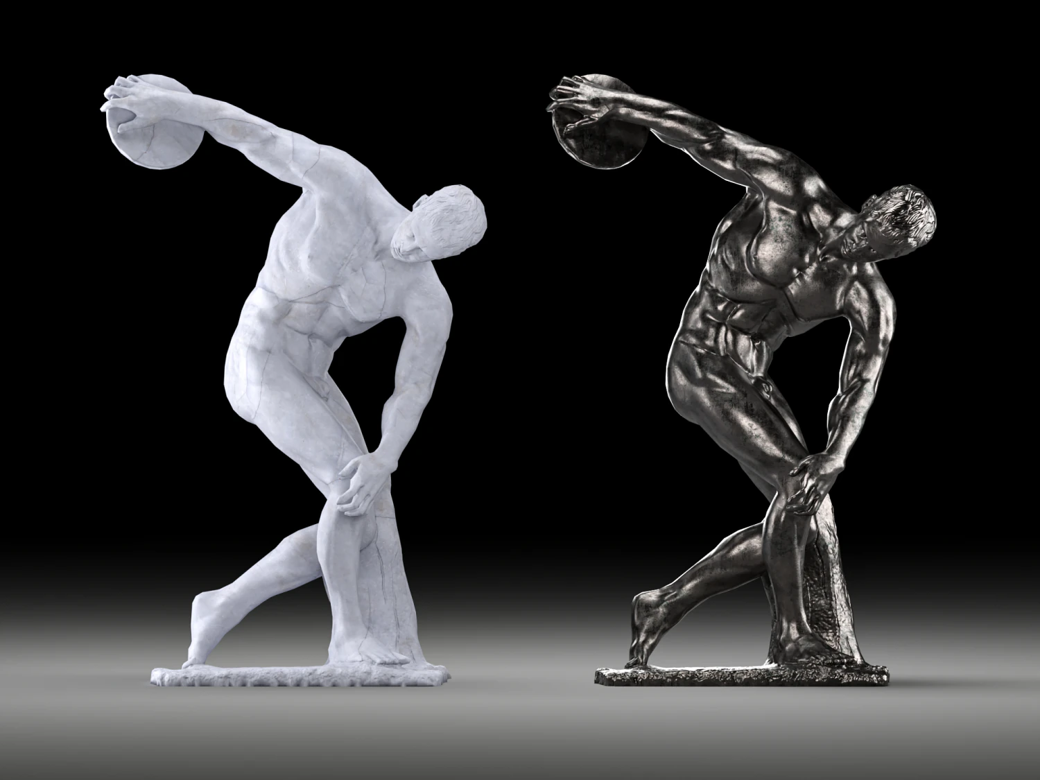 Discobolus of Myron 3D Model .c4d .max .obj .3ds .fbx .stl .blend 