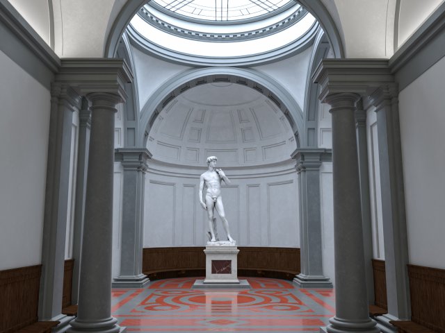 Accademia gallery in Florence 3D Модель .c4d .max .obj .3ds .fbx .stl .blend 