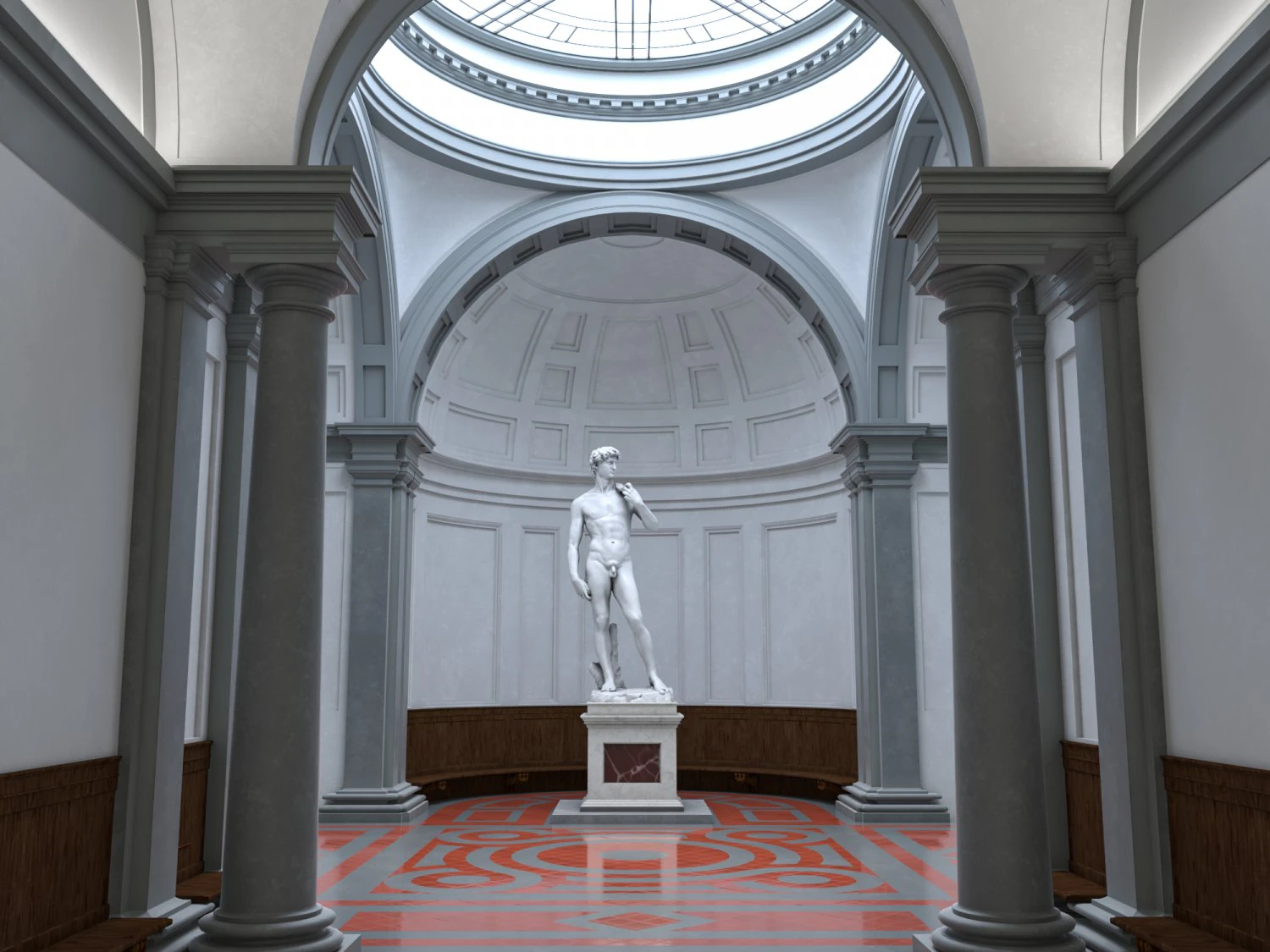 Accademia gallery in Florence 3D Model .c4d .max .obj .3ds .fbx .stl .blend 