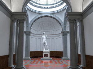 Accademia gallery in Florence Model 3D