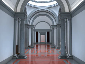 Accademia gallery in Florence 3D Model