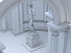 Accademia gallery in Florence 3D Model