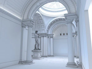 Accademia gallery in Florence 3D Model