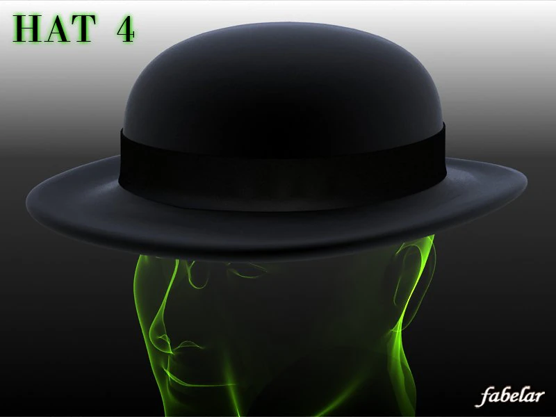 bowler hat 2 3D Model .c4d .max .obj .3ds .fbx .stl .blend 