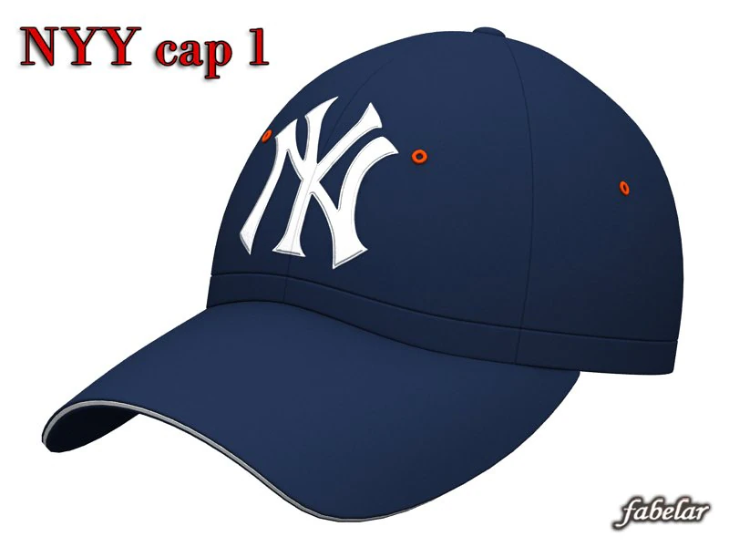 new york yankees cap 1 3D Model .c4d .max .obj .3ds .fbx .stl .blend