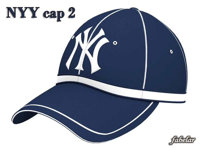new york yankees cap 2 3D Model .c4d .max .obj .3ds .fbx .stl .blend 