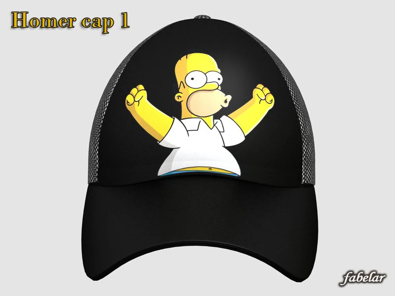 homer simpson cap 1 3D Model .c4d .max .obj .3ds .fbx .stl .blend 