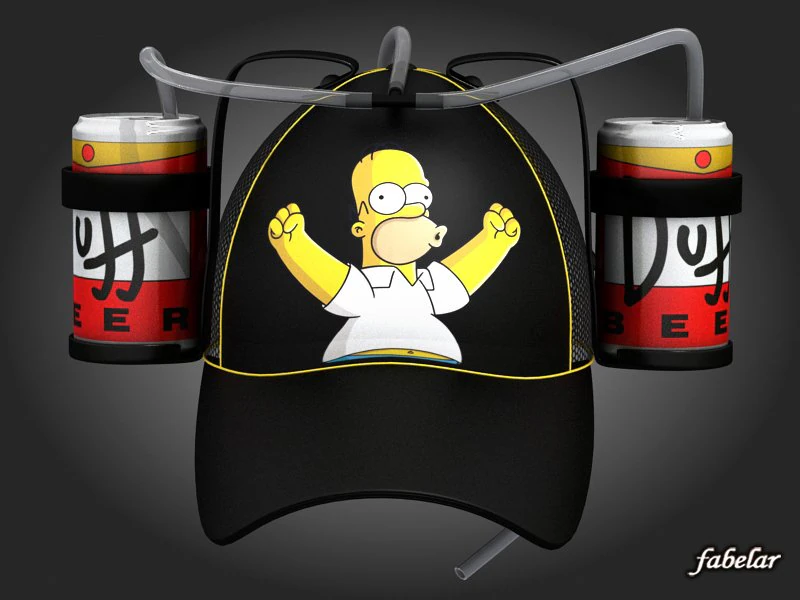 homer beer hat 1 3D Model .c4d .max .obj .3ds .fbx .stl .blend 
