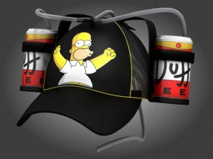 homer beer hat 1 3D Model