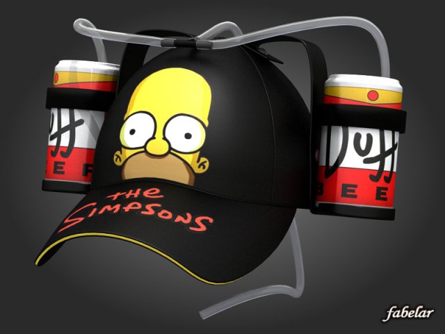 Homer beer hat 2 Modelo 3D .c4d .max .obj .3ds .fbx .stl .blend 