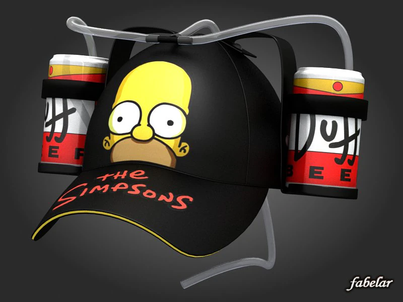 Homer beer hat 2 3D Model .c4d .max .obj .3ds .fbx .stl .blend 
