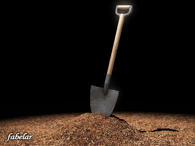 shovel soil 3D Model .c4d .max .obj .3ds .fbx .stl .blend 