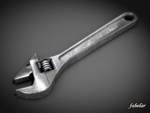 adjustable wrench 3D 模型