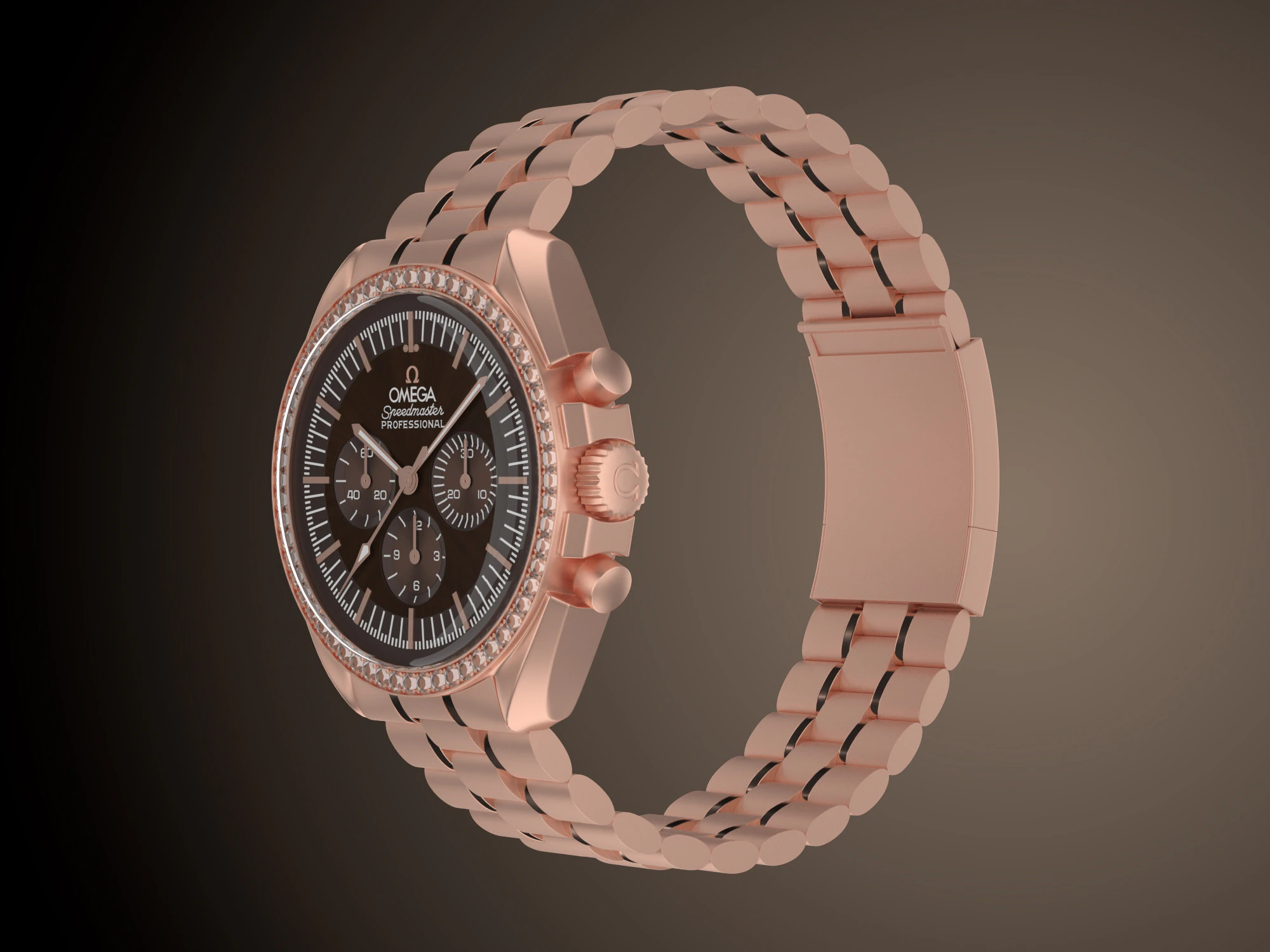 Omega Speedmaster Moonwatch profissional Modelo 3D .c4d .max .obj .3ds .fbx .stl .blend 