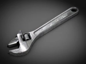 adjustable wrench std mat 3D Model