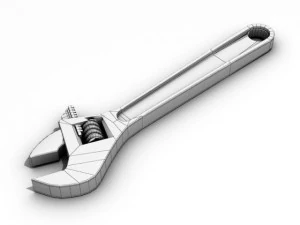 adjustable wrench std mat 3D Model