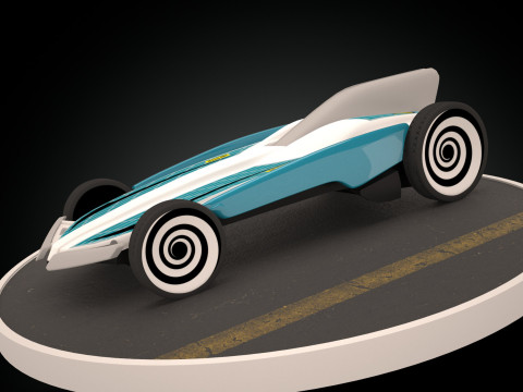 Formula Solar Car Low-poly 3D Model