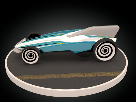 Formula Solar Car Low-poly Model 3D